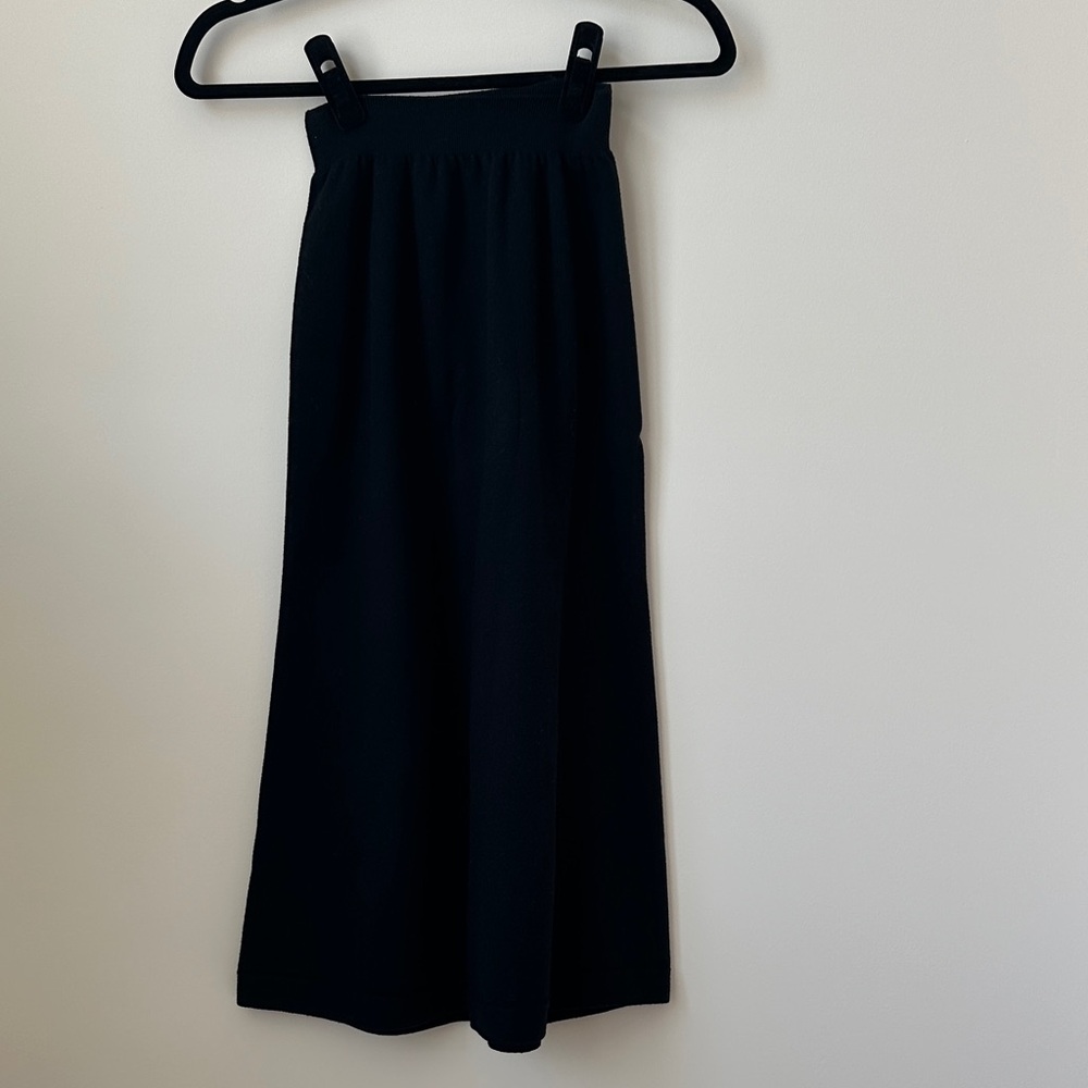 Black Sweater Style Midi Skirt